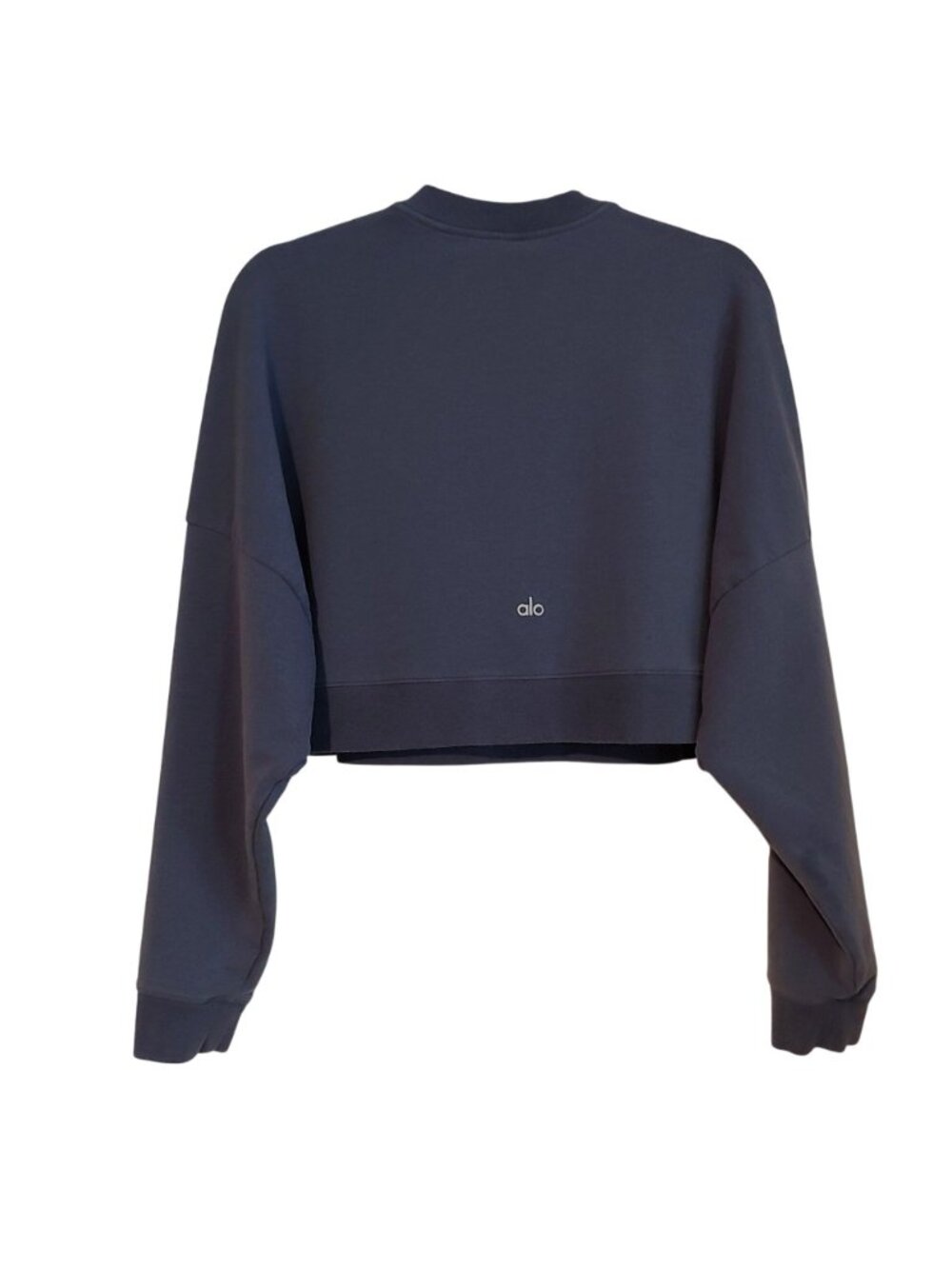 Alo Yoga Blue Cropped Sweatshirt Soft Athleisure Activewear Y2k Cleangirl S - Picture 2 of 10